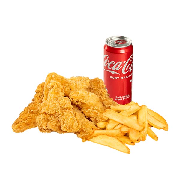 Meniu Junior Crispy Strips + 1 doză Cola gratis